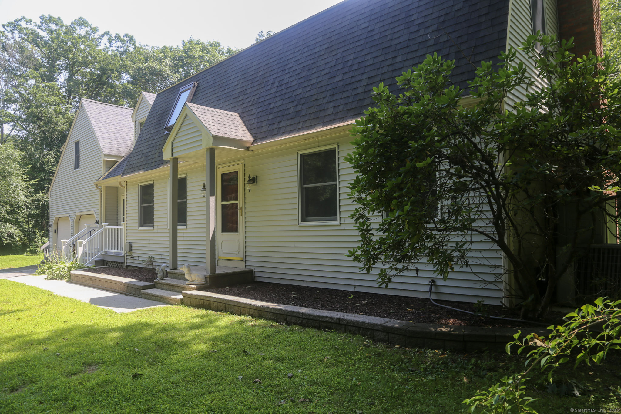 a view of backyard with a garden and plants