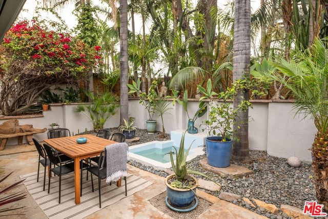 a outdoor space with a seating space