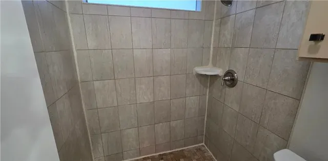 a bathroom with a shower