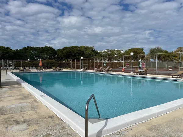 a view of a lake with a city