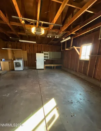 a view of a garage