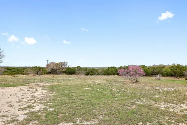 a view of a garden from a balcony