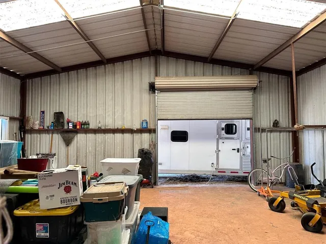 a car parked in a garage