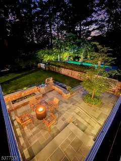 a view of a lake from a yard