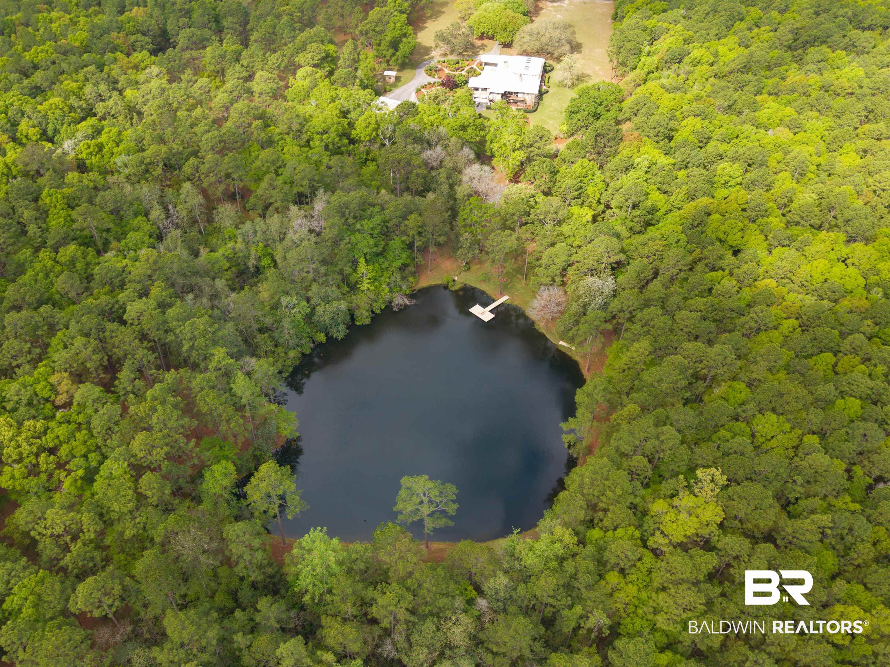 3175 Dawes Lake Road Mobile, AL 36619 - Photo 59 of 92 Drone / aerial view of a heavily wooded area and a large body of water