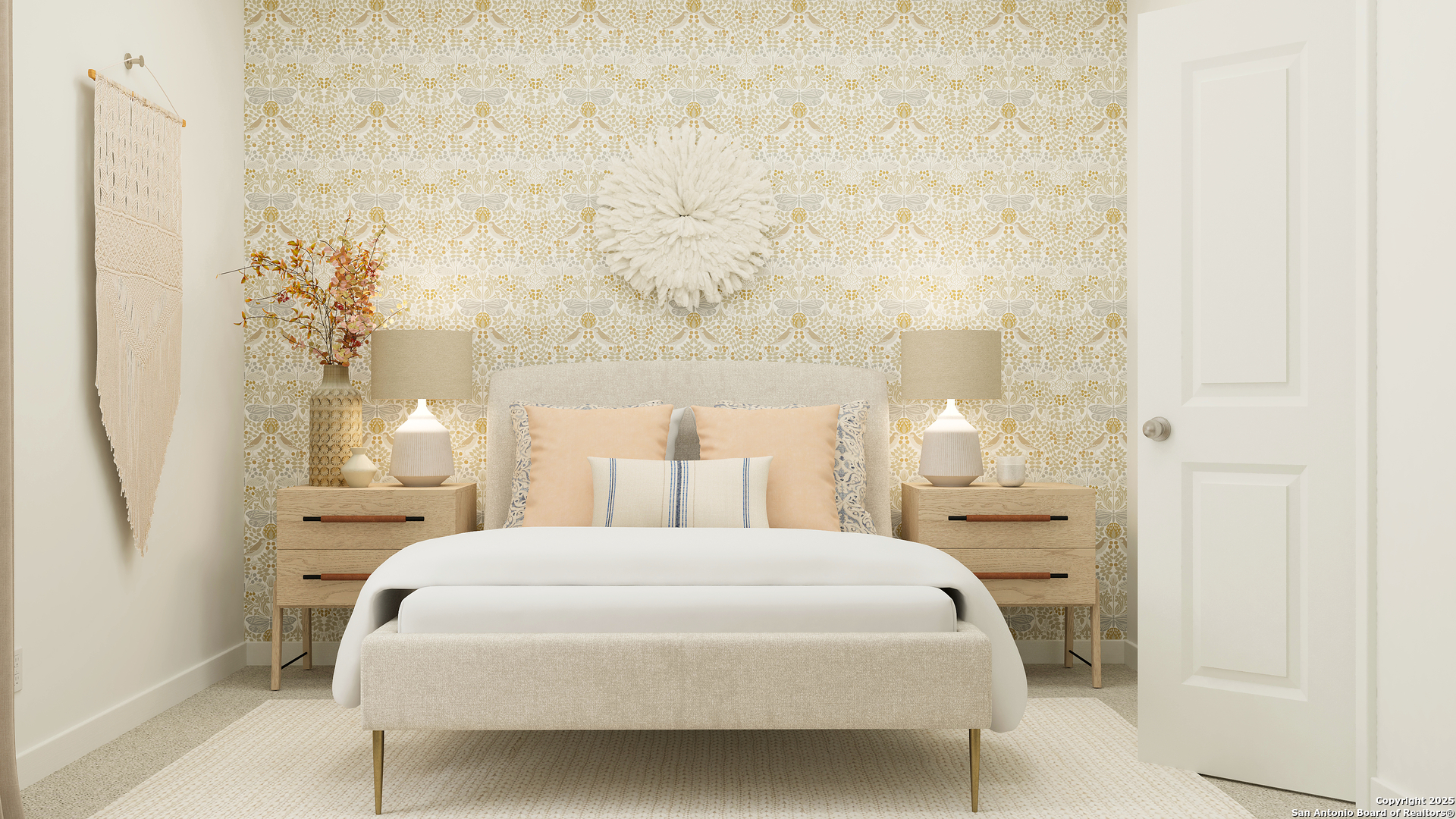 2111 Apollo Drive Portland, TX 78374 - Photo 17 of 24 a bedroom with a bed and a chandelier