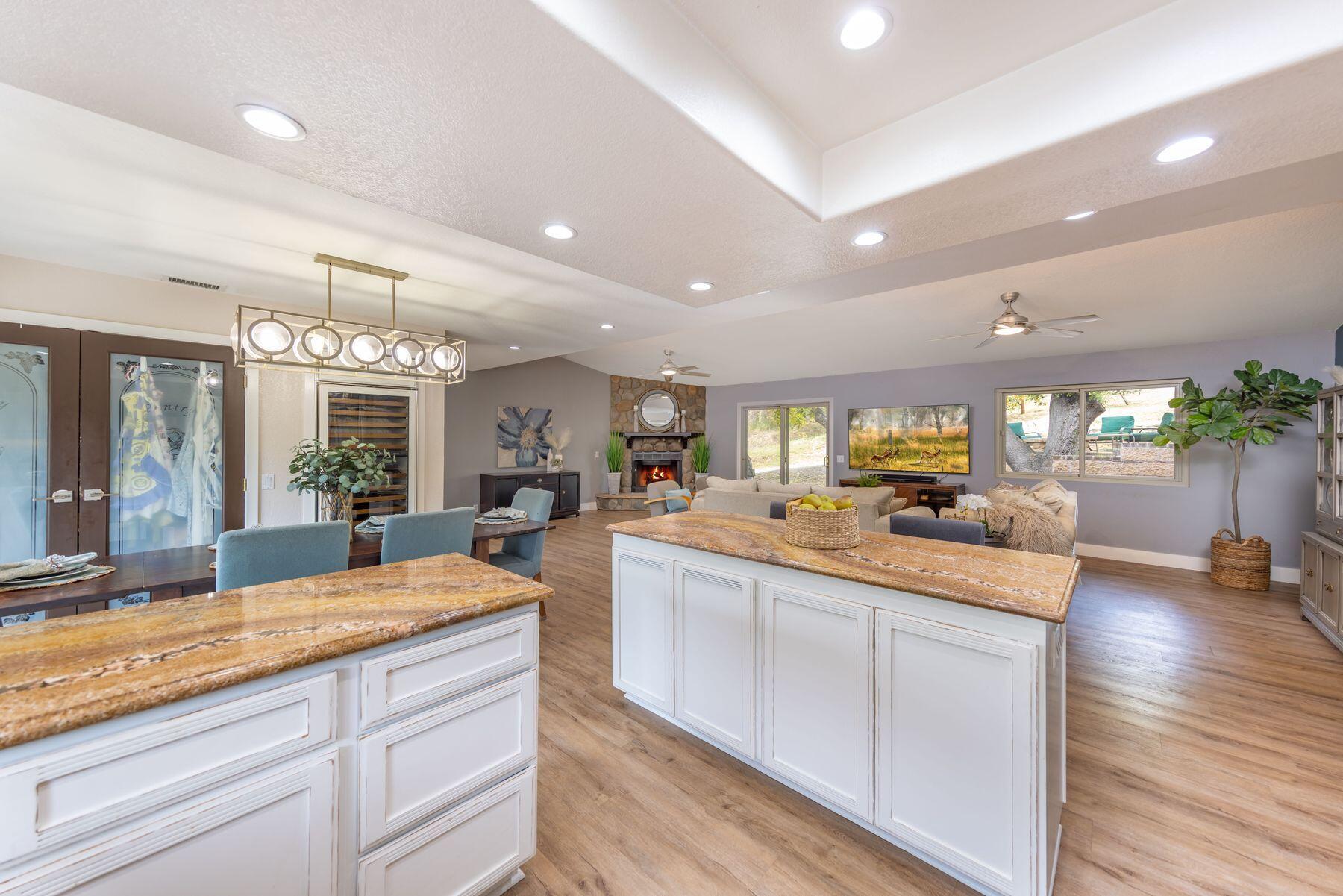 217 Sunset Street Oak View, CA 93022 - Photo 8 of 28 a view of living room with granite countertop furniture and chandelier