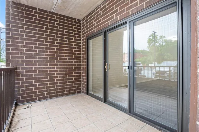 a swimming pool with window