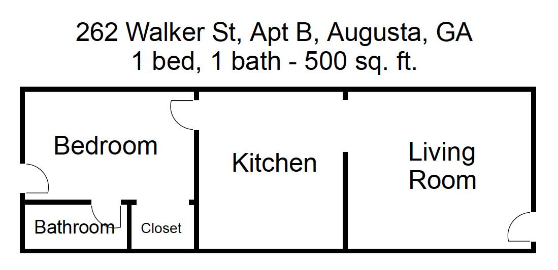 262 Walker Street Augusta, GA 30901 - Photo 25 of 25 262 Walker St Apt B Floor Plan