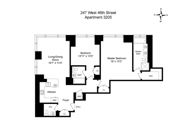 $1,949,000 | 247 West 46th Street, Unit 3205 | Theater District