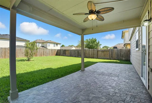 a view of a garden with a slide