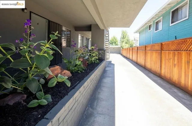 a view of balcony with flower pots