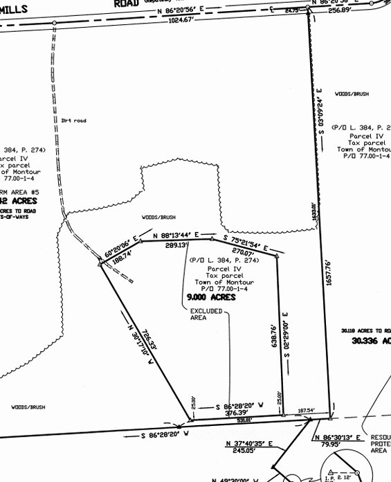 Mills Road Road Montour Falls, NY 14865 - Photo 10 of 10 Surveyed 9 acres with ROW access.