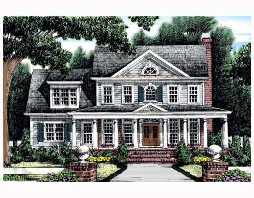 Exterior Front. OPTIONAL BRICK STEPS, MASONRY CHIMNEY, KEYSTONE TRIM AND 2ND FLOOR SHUTTERS. 3RD FLOOR HAS PHYPON TRIM.