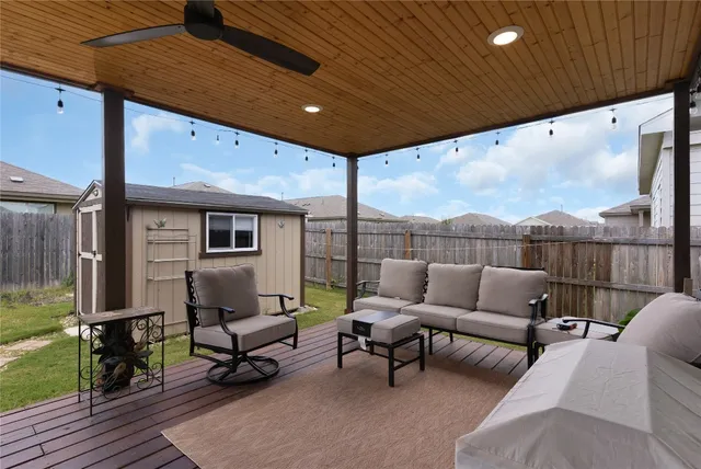 a outdoor living space with furniture