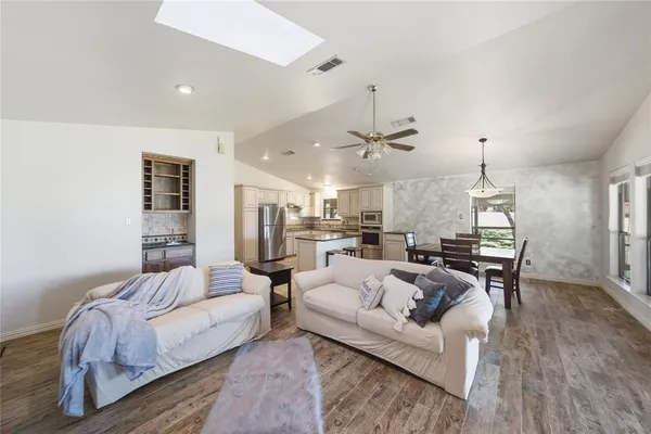 a living room with furniture