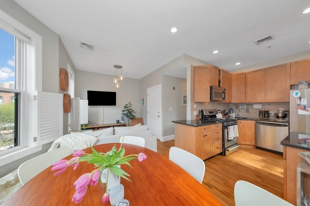 10 East Springfield Street, Unit 3 Boston, MA 02118 - Photo 10 of 26 a living room with stainless steel appliances furniture and a flat screen tv