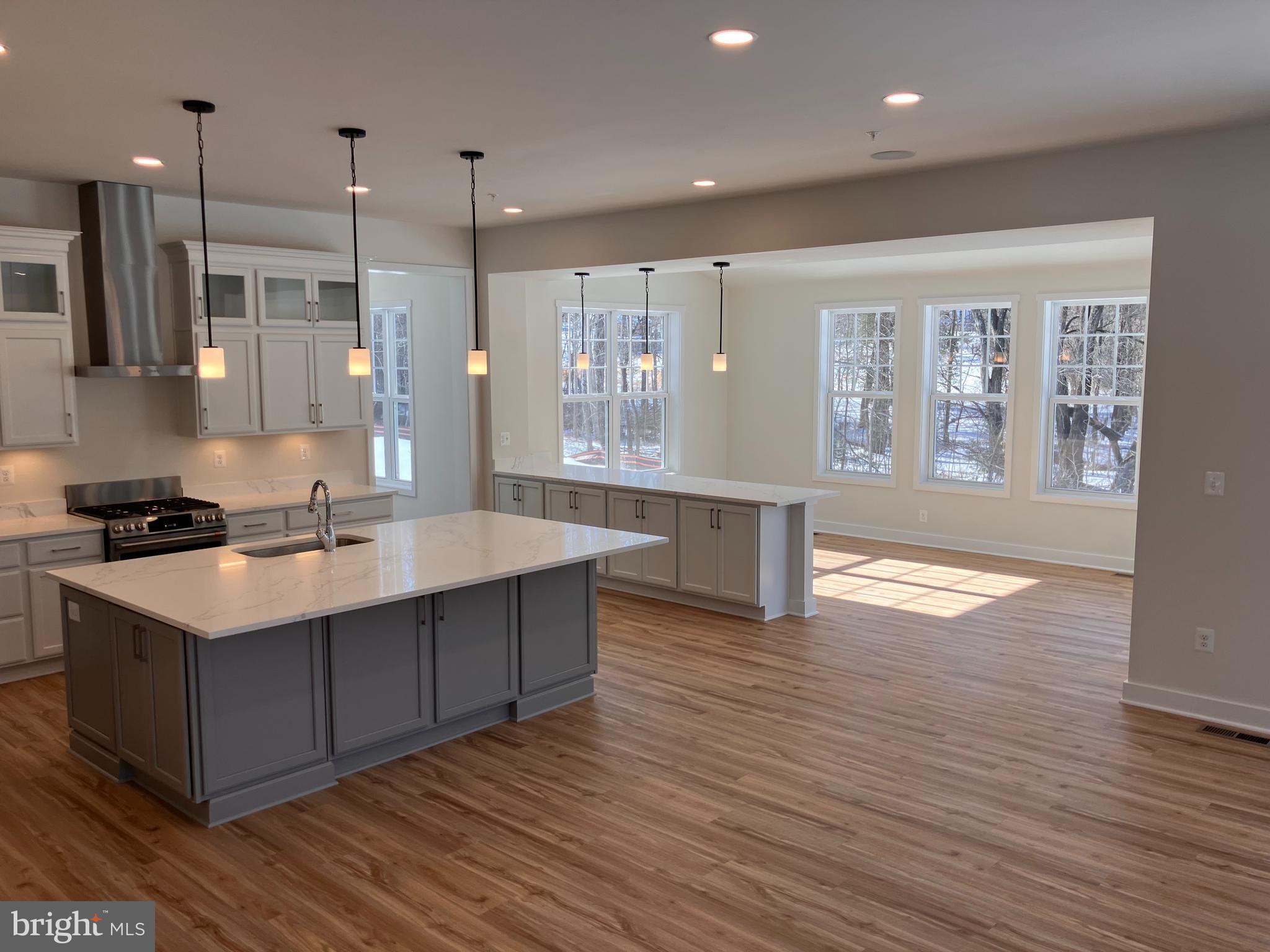 7327 Wisteria Point Drive, Unit 34 Hanover, MD 21076 - Photo 16 of 36 a large kitchen with stainless steel appliances granite countertop a sink a oven and a large window with wooden floors