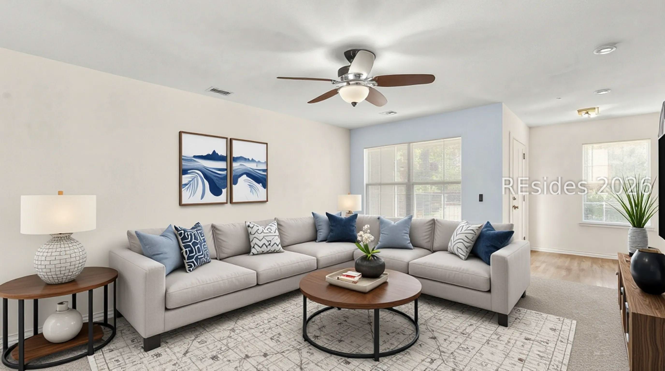 Open Concept family room *Virtually Staged