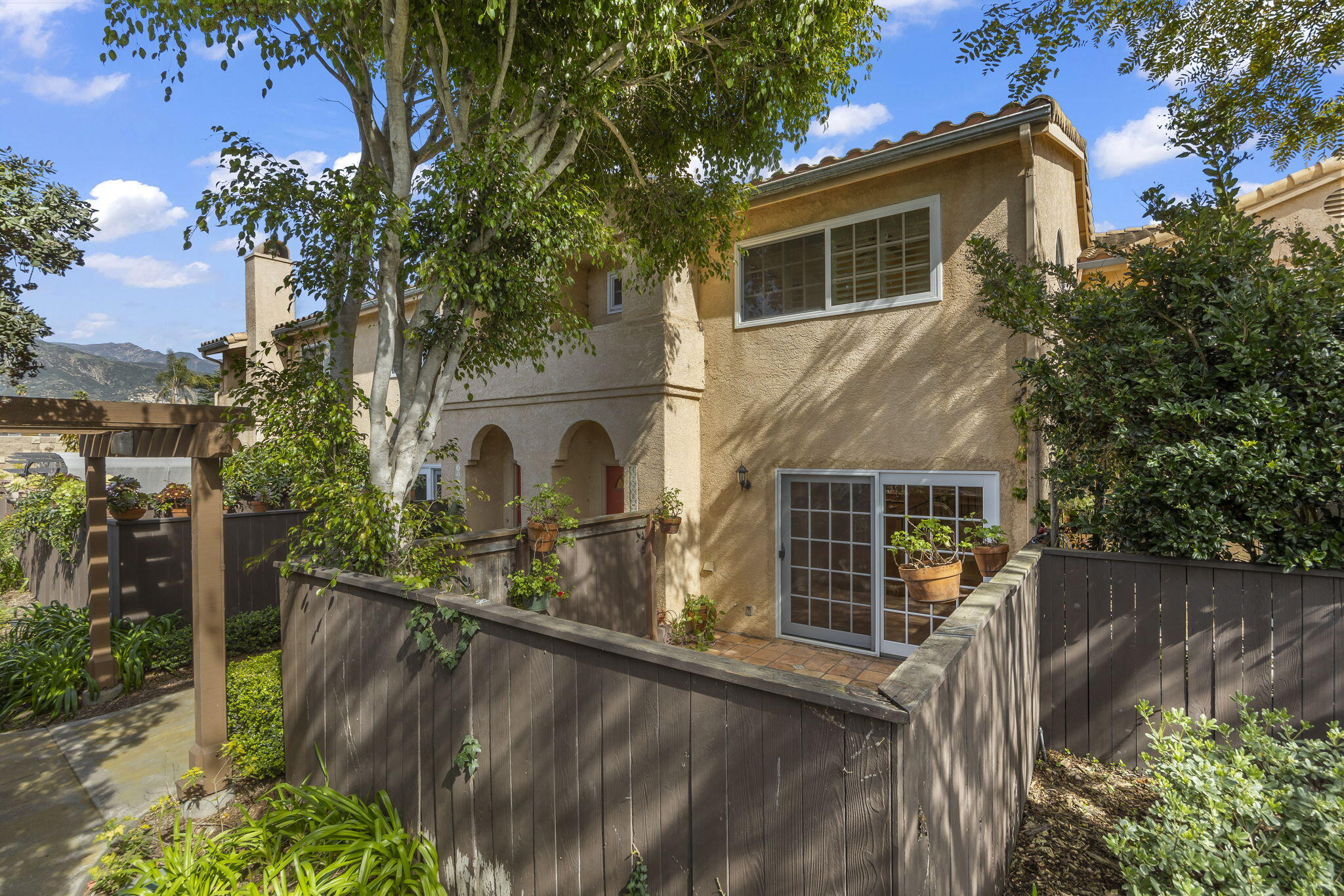 a view of a house with a balcony
