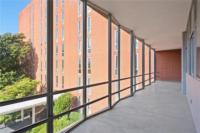 a view of a city from a balcony