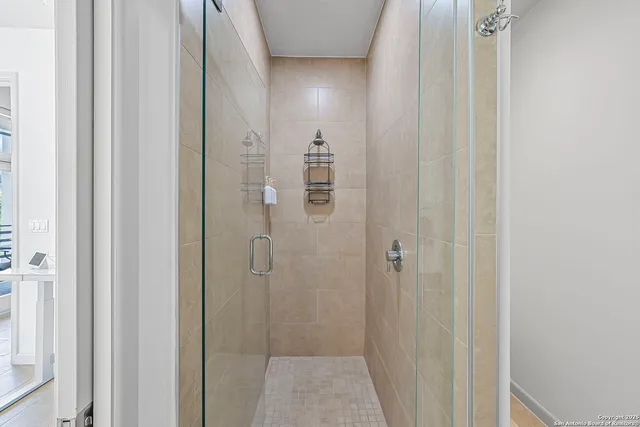 a bathroom with a shower