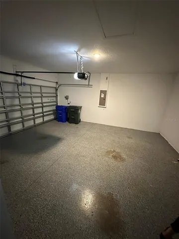 an empty room with a fireplace