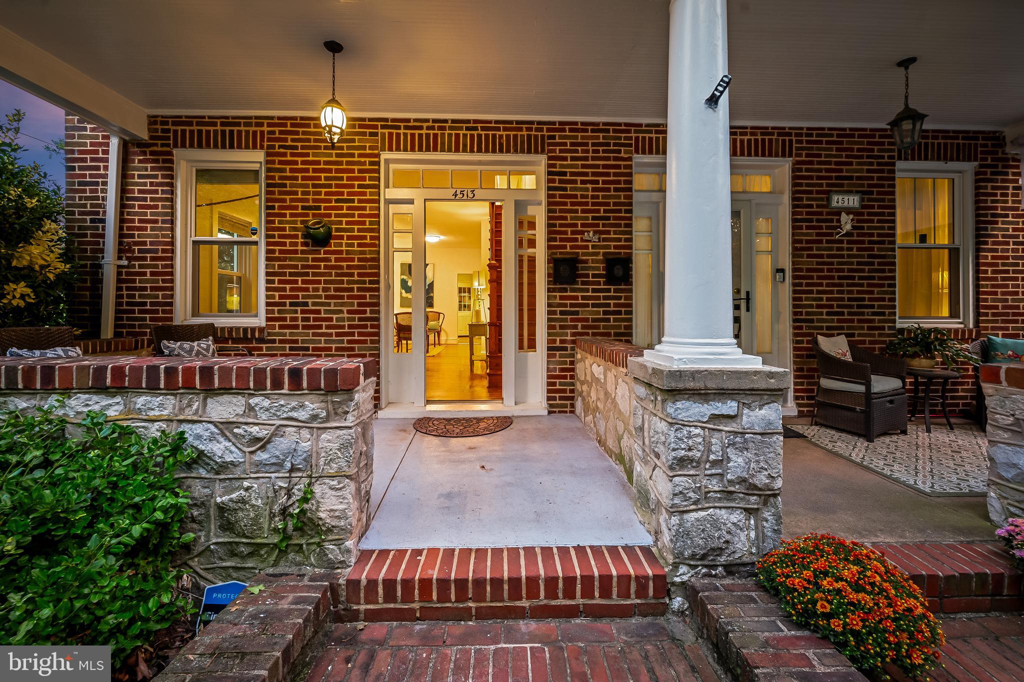 4513 Wilmslow Road Baltimore, MD 21210 - Photo 45 of 65 Front porch at twilight