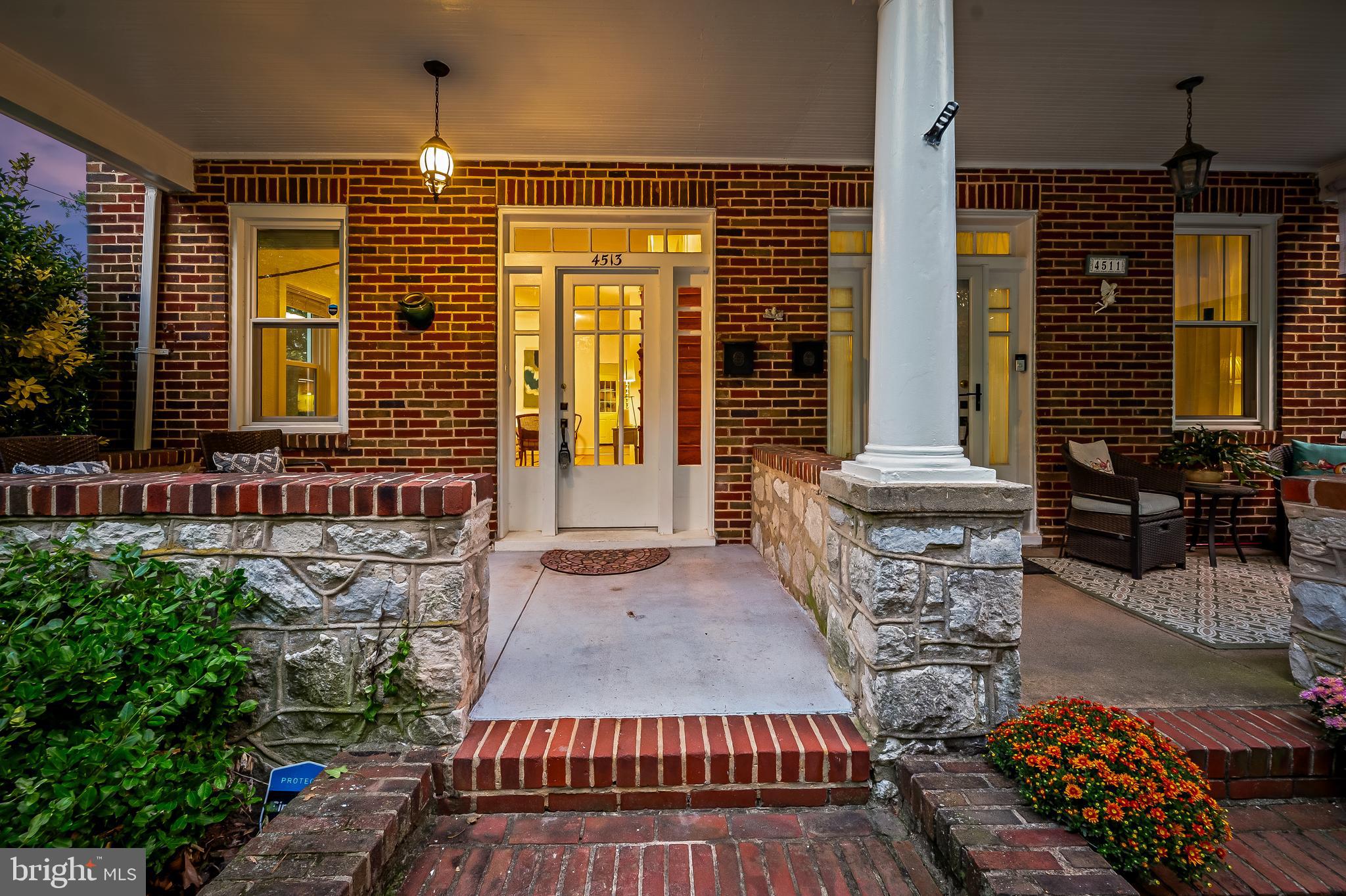 4513 Wilmslow Road Baltimore, MD 21210 - Photo 8 of 65 Covered porch at twilight
