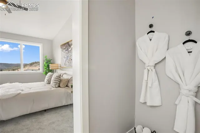 a bedroom with furniture and a wooden floor