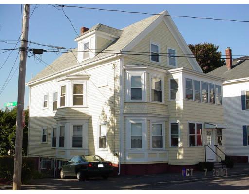 a view of a large white building