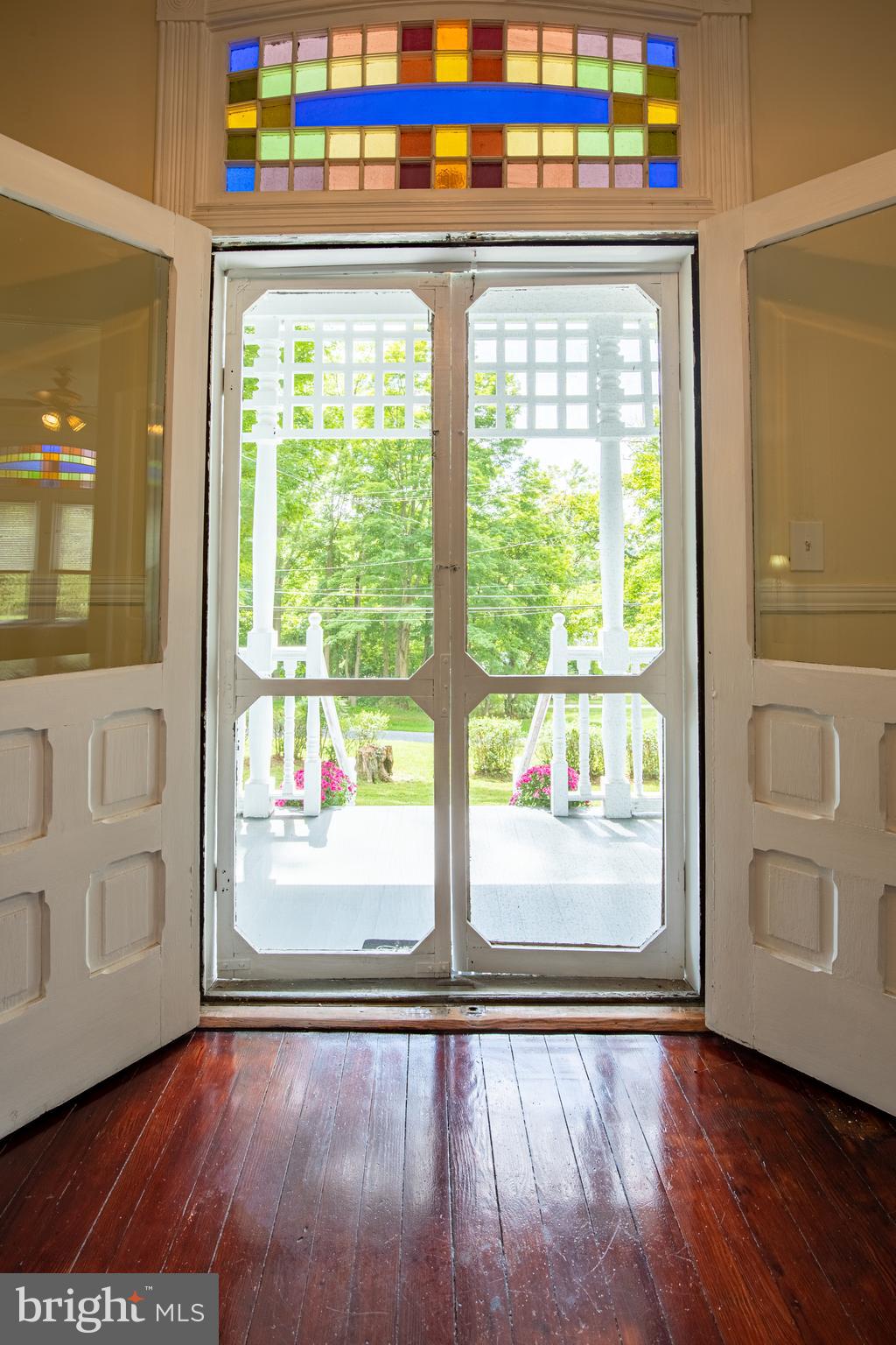 18123 School House Road White Hall, MD 21161 - Photo 5 of 47 Entry Foyer Original Stained Glass