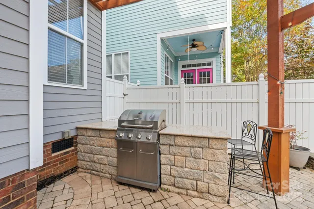 a outdoor living space with furniture
