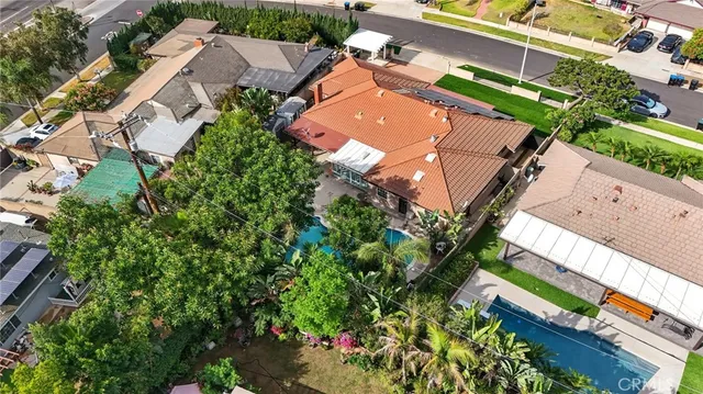 an aerial view of a house