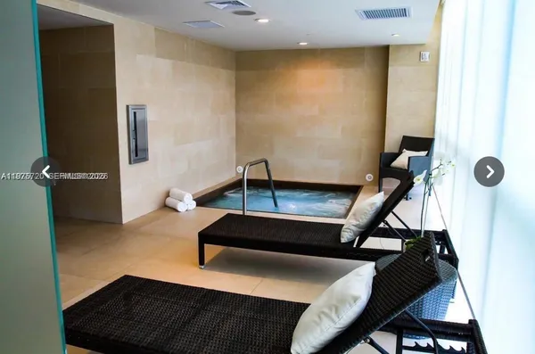 a room with gym equipment