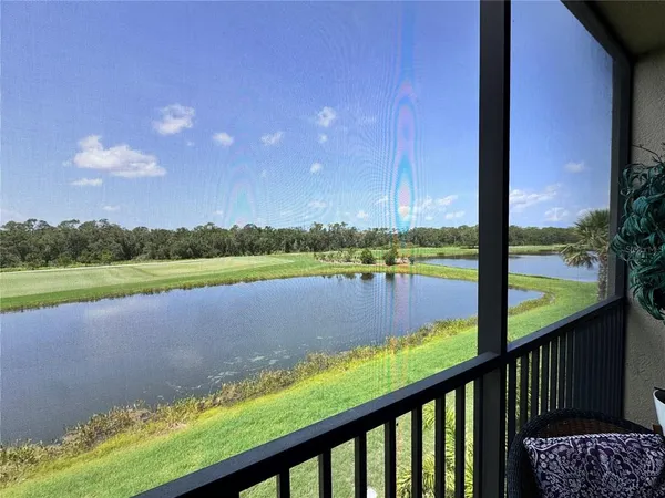 a view of lake from balcony