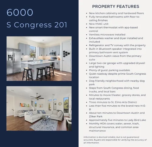 $485,000 | 6000 South Congress Avenue, Unit 201, Austin, TX 78745