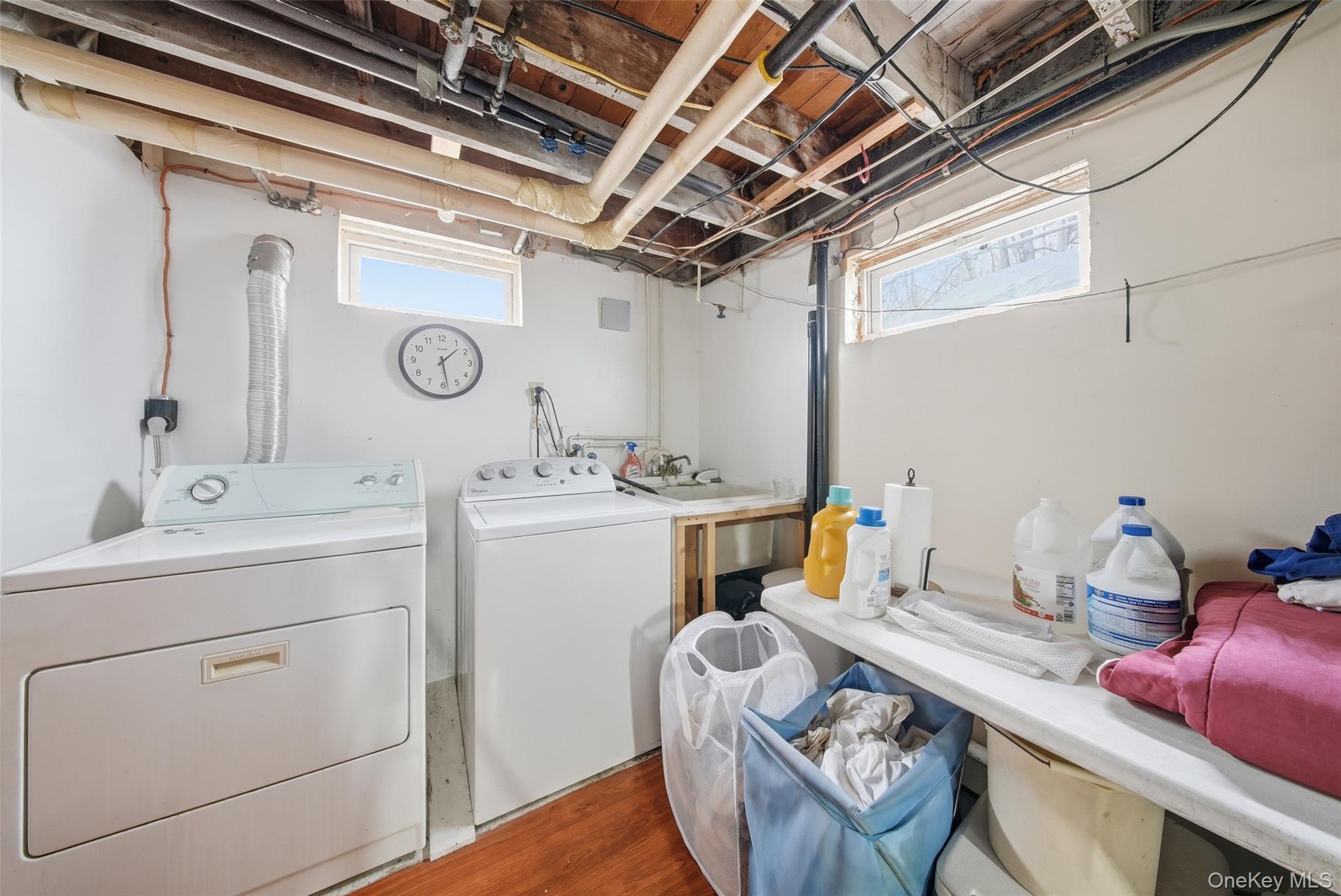 5003 Searsville Road Pine Bush, NY 12566 - Photo 26 of 40 a utility room with a sink dryer and washer
