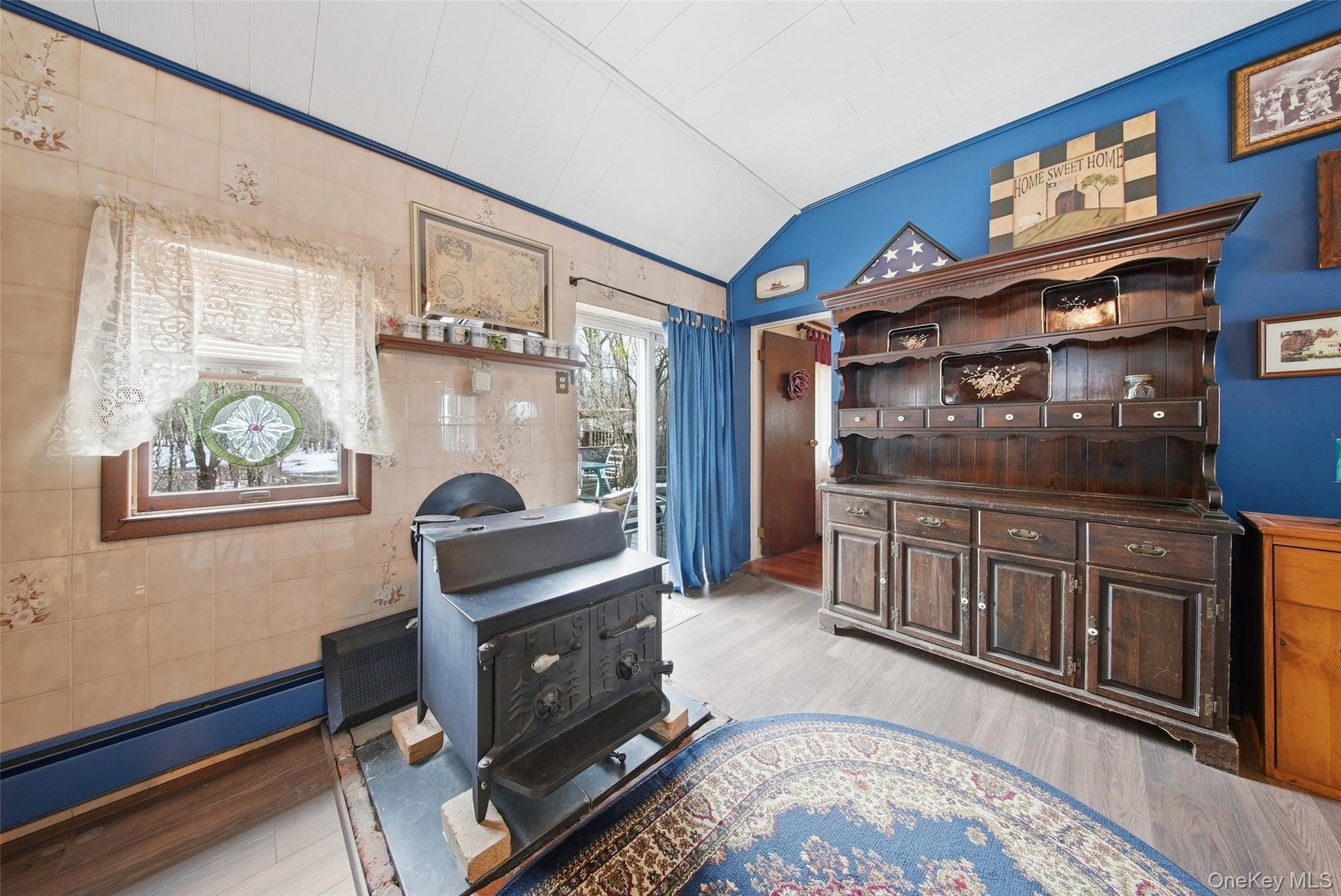 5003 Searsville Road Pine Bush, NY 12566 - Photo 5 of 40 a living room with furniture a flat screen tv and a fireplace