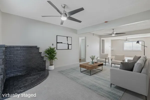 a living room with furniture