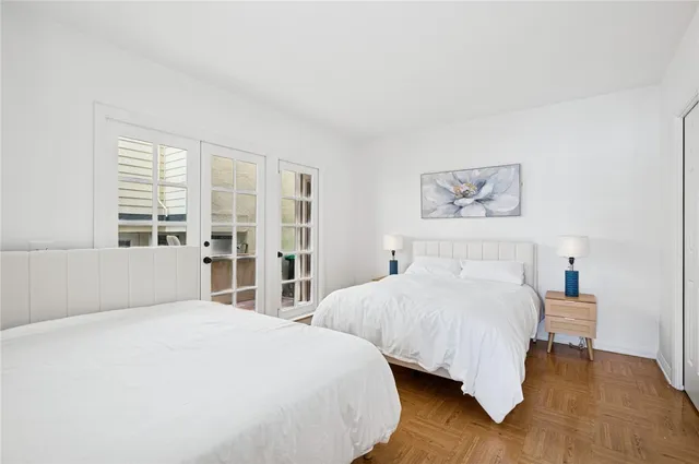 a view of a porch with seating space