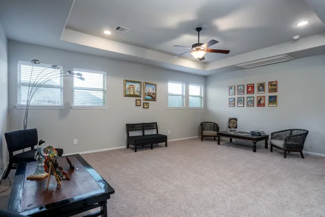 a living room with furniture