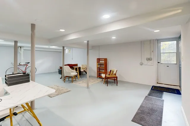 a room with furniture and a table