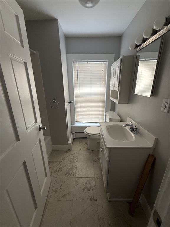 1 Jay Street, Unit 2 Cambridge, MA 02139 - Photo 8 of 14 a bathroom with a sink a toilet and a mirror
