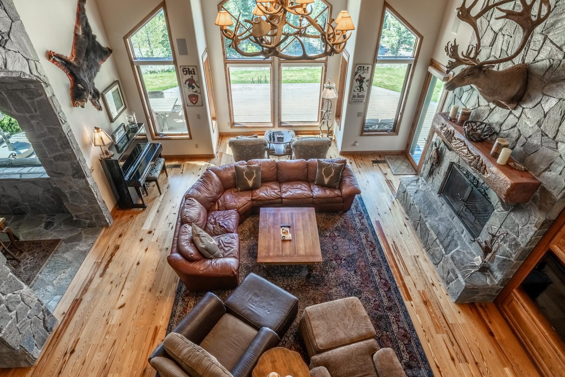 45 Skyline Road June Lake, CA 93529 - Photo 44 of 58 a living room with furniture and a fireplace