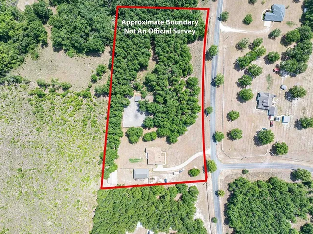 an aerial view of a house