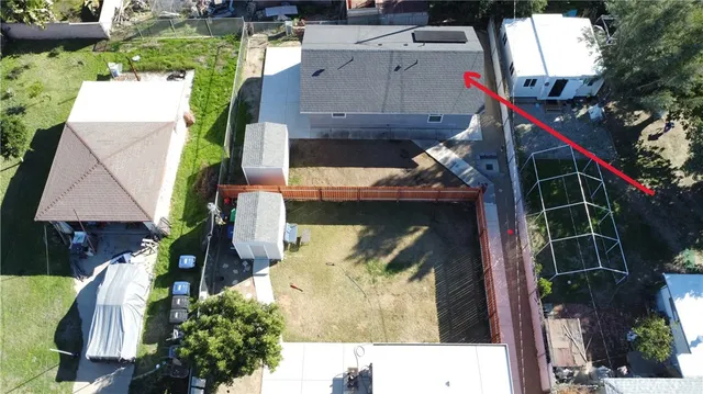 an aerial view of a house