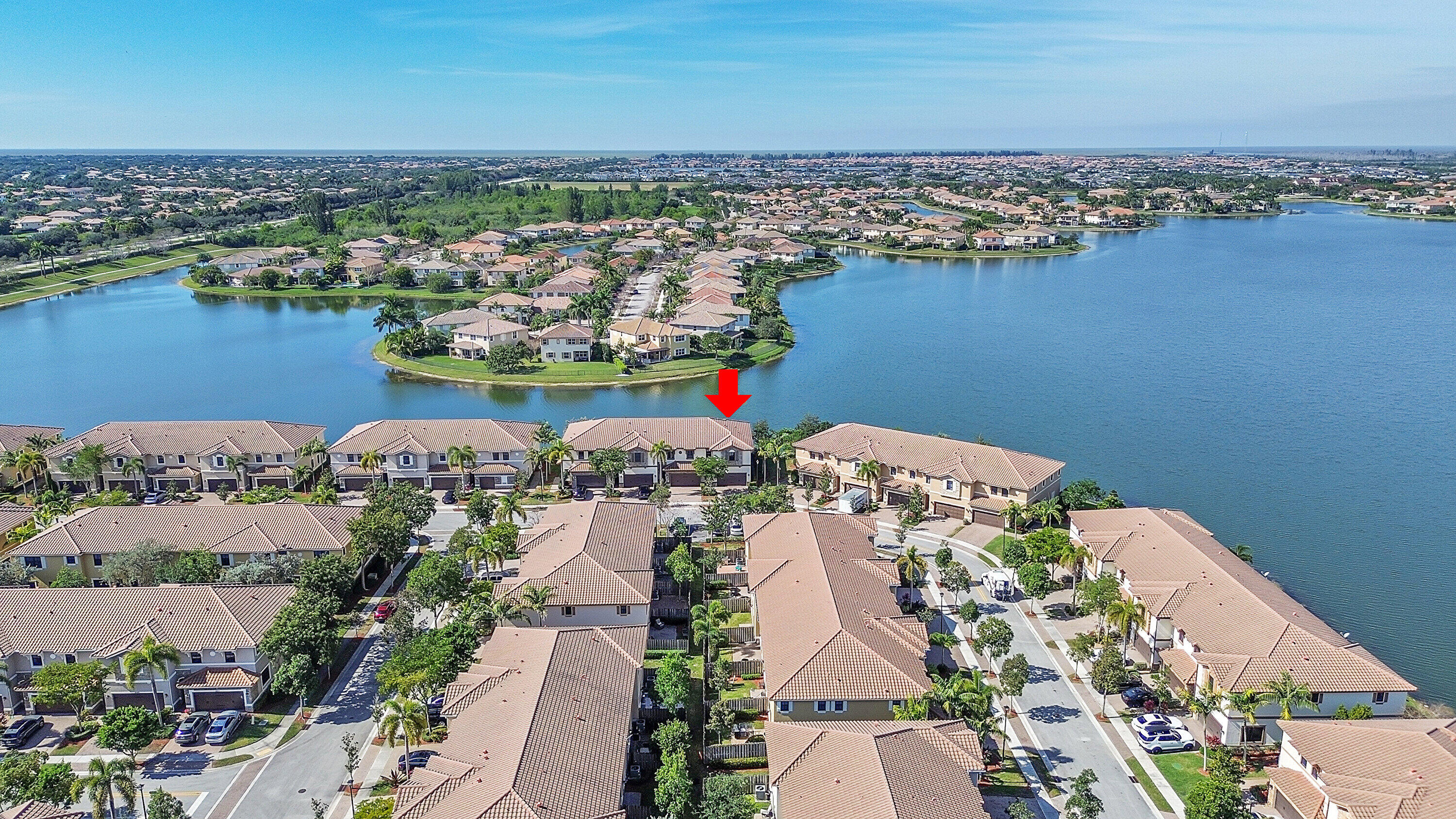 8459 Lakeview Trail Parkland, FL 33076 - Photo 54 of 55 an aerial view of a house with a lake view