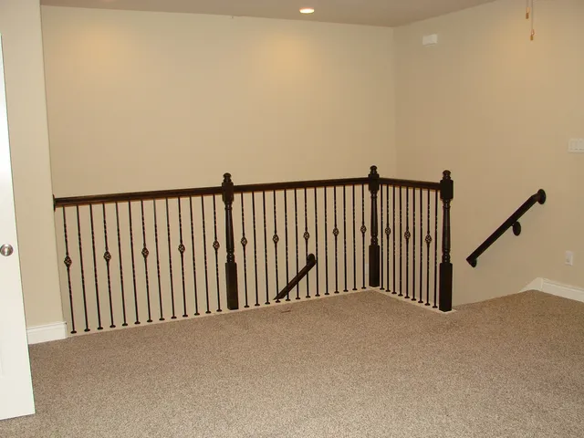 a view of hallway with stairs