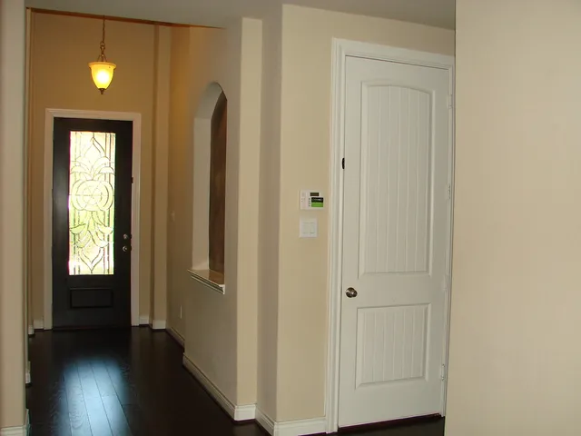 a small space with a fan